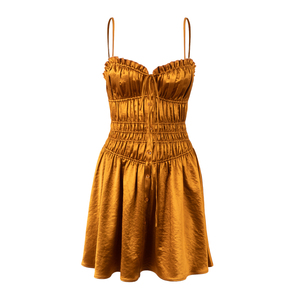 Abito Corto <span class=keywords><strong>da</strong></span> <span class=keywords><strong>Donna</strong></span> Antistatico in Raso Argento/Arancione <span class=keywords><strong>Zucca</strong></span>, Stile Slim-Fit a Linea A per Feste Primavera/Estate - Product Image 5