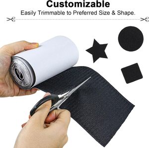 Эластичная мягкая самоклеящаяся двухсторонняя лента с крючками и петлями, тканевая крепежная лента, рулонная лента для фиксации штор - Product Image 5