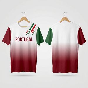 Camiseta de Fútbol Transpirable de Portugal al por Mayor, Personalizable con 1 Pieza para Marca Personal - Product Image 1