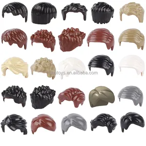 Tùy chỉnh 1 kg xây dựng thành phố khối Phụ kiện sáng tạo nhựa moc gạch có tính năng tóc cảnh sát hat khăn râu ba lô đồ chơi - Product Image 1