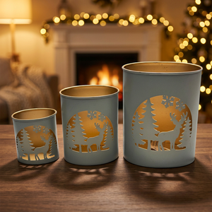Support de bougie pilier en fer Sonnet Decor, résistant à l'eau, naturel, durable, écologique, résistant à la chaleur, pour Noël - Vente en gros - Product Image 2