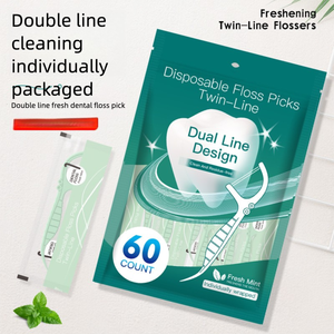 <span class=keywords><strong>Fil</strong></span> <span class=keywords><strong>dentaire</strong></span> épais double ligne, 60 pièces par sachet, emballé individuellement, Repast Flosser, cure-dent haute résistance, bâtonnet de <span class=keywords><strong>fil</strong></span> <span class=keywords><strong>dentaire</strong></span> à la menthe - Product Image 4