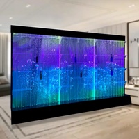Mur de bulles d'eau LED contemporain, thème vie marine, lumières changeantes de couleur, matériau acrylique, taille personnalisable, pour sol