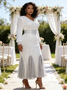 <span class=keywords><strong>Robe</strong></span> pour <span class=keywords><strong>femme</strong></span> Sheen, dernière mode, couleur unie, manches lanternes, estampage doré, plissée avec ceinture, élégante, décontractée, style Miyake, <span class=keywords><strong>grande</strong></span> <span class=keywords><strong>taille</strong></span> - Product Image 3