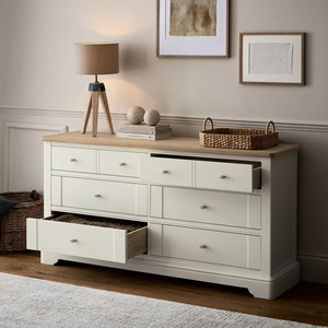 Custom French Style <strong>Chest</strong> <strong>of</strong> <strong>Drawer</strong> Solid Wood Shaker Melamine Veneering Oak Wooden Top 6 Wide <strong>Drawer</strong> Sideboard Entrance Cabinet - Product Image 3
