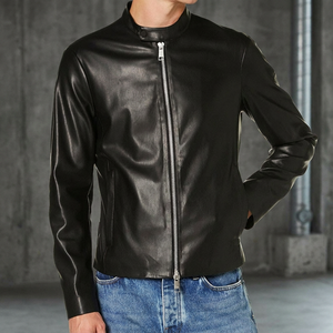 Veste d'hiver pour homme en cuir écologique respirant et imperméable, couleur unie, décontractée, avec doublure en polyester, fermeture éclair et capuche - Product Image 4