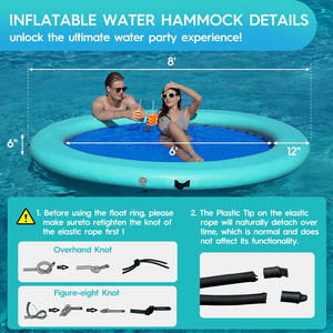 BEIDOU OUTDOOR Bouée flottante ronde gonflable en PVC robuste pour adultes, pour piscine, plage, lac, transat relaxant - Product Image 4