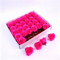 Roses séchées carrées en gros, fleurs décoratives, boîte de 30 têtes de roses scintillantes, fleurs éternelles, cadeau de rentrée scolaire, pour petite amie, épouse