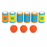 Jeu de lancer de canettes Tin Can Alley, 6 canettes, 3 balles, jeu de démolition de canettes, lancer de sacs en mousse EVA pour enfants, OEM personnalisé