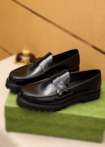 Versatile Men's Black Suede Loafers with Dark Green <b>Ribbon</b> Decor Lace-Up for Daily Formal Occasions Spring Autumn Office Career - Product Image 3