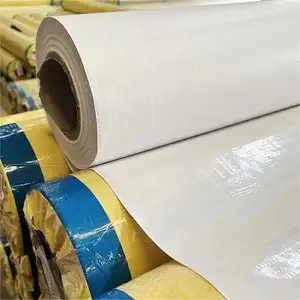 Flex Banner Roll Poster Materials Outdoor PVC Advertising Printing Front Glazing Glossy White Digital Printing 1 Roll