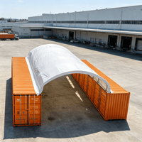 Abri dôme robuste 20x40 pieds en acier galvanisé avec paroi arrière, tente à auvent en PVC imperméable pour entrepôt et garage automobile