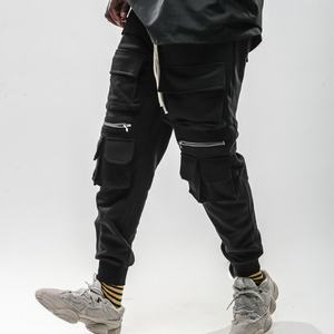 Pantalon de survêtement d'hiver pour homme en tissu noir de haute qualité, taille plus, coupe ample, style sport, poches cargo, polaire polyester/coton OEM ODM - Product Image 2