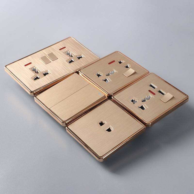 BS UK Standard Wholesale Price Big Panel Brushed PC Drawing Process Material 16A 13A 220V-250V Wall Switch Socket