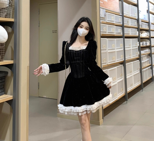 Nuovo Design a <span class=keywords><strong>manica</strong></span> <span class=keywords><strong>lunga</strong></span> alla moda abiti eleganti da donna in pizzo - Product Image 4