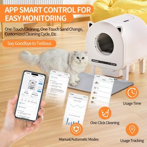 Auto Clean <b>Cat</b> <b>Litter</b> Box Kattenbak Self Cleaning Low Noise Design For Large And Adult <b>Cats</b> - Product Image 4