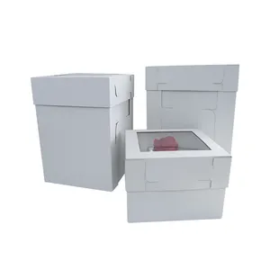Коробки для тортов из белой бумаги, оптовая продажа, переработанные материалы, прозрачная коробка для упаковки тортов