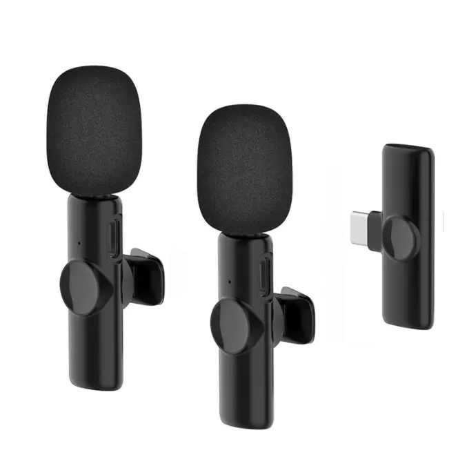 2in1 bluetooth mikrofon K9 kablosuz yaka mikrofon gürültü azaltma açık canlı yayın USB yaka mikrofonu