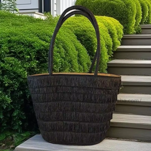 Sac à main tissé à pompons pour femme, style français, pour les sorties estivales, les séances photo, les vacances, la plage, avec fermeture éclair, en velours peau de pêche, Tanjing - Product Image 4