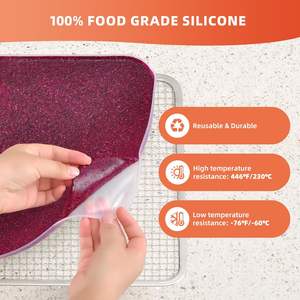 Feuilles de déshydrateur en silicone Tapis de séchage antiadhésifs pour jerky, fruits, herbes, chips, craquelins de lin Crusts Tray Lip Liners - Product Image 4