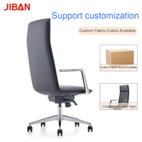 Fauteuil de Direction en Cuir Noir avec Base en Aluminium à Quatre Positions Verrouillables, Accoudoirs Fixes – Idéal pour Conférences, Écoles, Salons – Vente en Gros