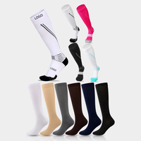 Chaussettes de cyclisme de style nouveau, en nylon, 20-30 mmhg, tricotées, personnalisées, chaussettes de compression sportives pour homme
