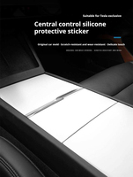 Accessoire de protection autocollant en silicone à adsorption électrostatique pour garniture de console centrale compatible avec le Model 3/Y (version améliorée)
