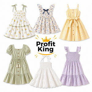 Vestido de Verano para Niñas, Estilo Vacacional, Ligero, Entrega de Pedido Mixto Aleatorio - Product Image 1