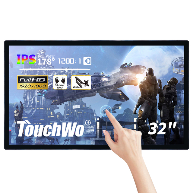 Diagonal 21 32 43 Inch Touch Screen Monitors 1920x1080 4K Resolution Floor Stand Vertical Signage All in One Pc