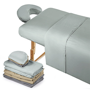 Ensemble <span class=keywords><strong>de</strong></span> draps <span class=keywords><strong>de</strong></span> massage en microfibre polyester souple pour <span class=keywords><strong>spa</strong></span>, personnalisé pour tables <span class=keywords><strong>de</strong></span> massage - Product Image 2