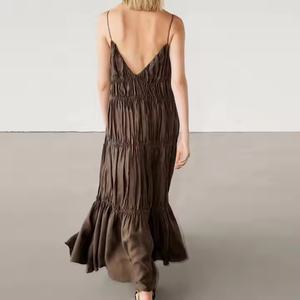 Nouvelle arrivée, robe d'été pour femmes, mode, bretelles spaghetti, robe modeste, robe vintage en lin mi-longue pour femmes - Product Image 2