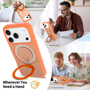 เคสโทรศัพท์กันกระแทกแบบแม่เหล็ก TPU+PC ป้องกันรอยนิ้วมือ ด้านหลังแบบด้าน หมุนได้ 360 องศา สำหรับ <span class=keywords><strong>iPhone</strong></span> 17 <span class=keywords><strong>Pro</strong></span> <span class=keywords><strong>Max</strong></span> - Product Image 3