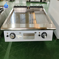 Pemanggang Gas Meja Premium untuk Dapur Resort, Pemanggang Gas Countertop dengan Finishing Poles dan Api Bintang