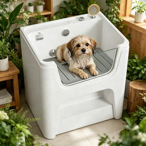 USMILEPET Station de toilettage professionnelle pour animaux de compagnie en acrylique, baignoire de massage, lavabo de luxe pour animaux, équipement de toilettage - Product Image 4
