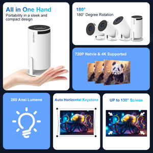 Nieuwe Versie Hy300pro Lagere Prijs Kleiner Formaat Groter Projectiescherm Android 11 4K Decodering Draagbare Projector - Product Image 2