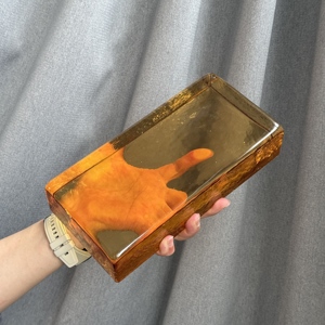 Bloques de Vidrio Sólido de Color Ámbar para Decoración, Ladrillos de Cristal Pigmentados para Paredes Divisorias de Vestíbulos de Hotel - Product Image 2