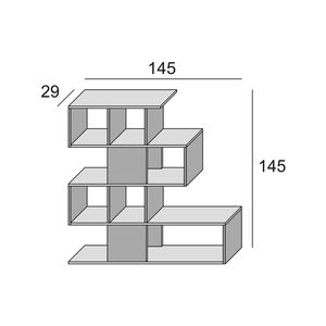 Mueble de madera de roble blanco hecho en Italia, estantería, estantería, exhibición, sala de estar - Product Image 4