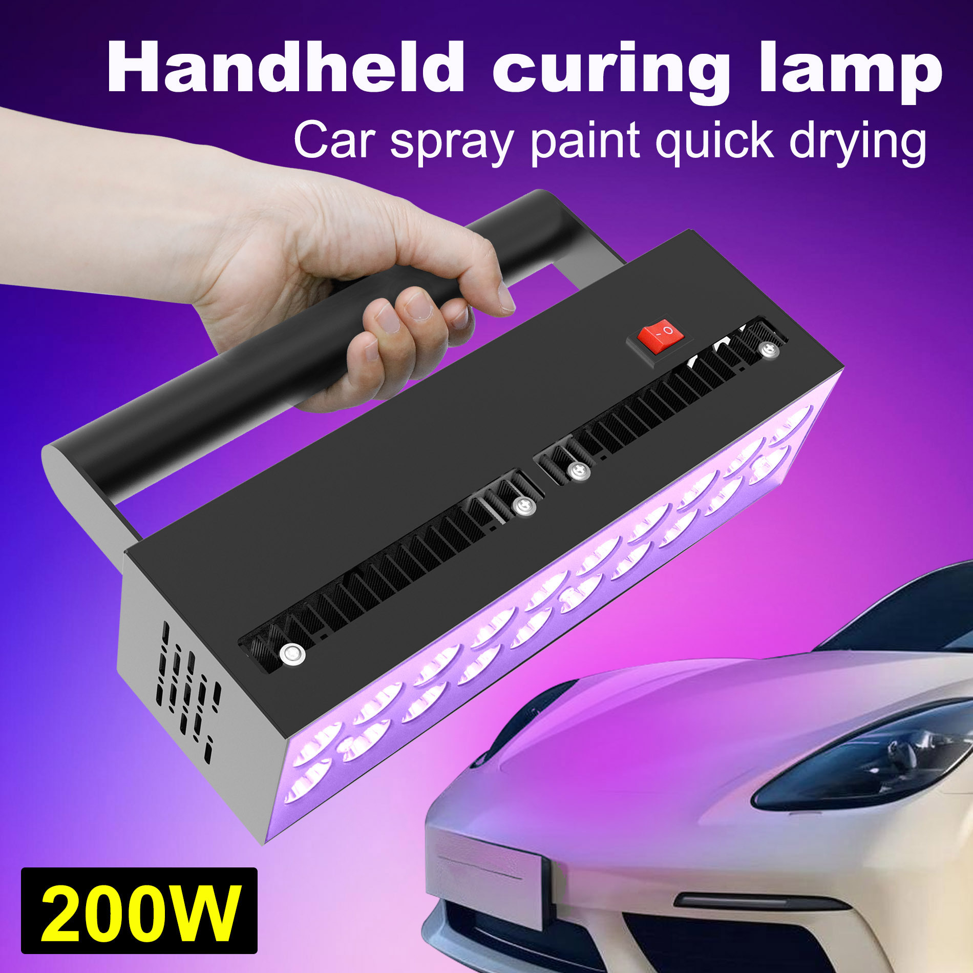 Handheld UV Curing Lamp Silicone Sealant Resin Ink Automotive Paint Led UV Curing Light 365nm UV Curing Light