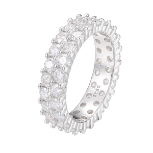 Bague Unisexe de Luxe en Argent 925 avec Moissanite 5 carats, Design Élégant et Scintillant, Accents Pavés, Style Bohème Haut de Gamme - Product Image 2