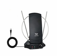 Antenne TV Intérieure Numérique 4K DVB-T2 AR-468AW avec Amplificateur pour Réception TV HD Gratuite