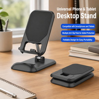 Support de téléphone pliable pour bureau, compatible avec les téléphones et tablettes, base lestée stable pour la maison
