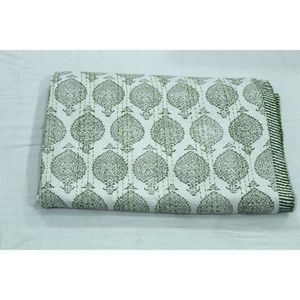 Lightweight Kantha Bedspread & <b>Quilt</b> <b>Handmade</b> Printed Cotton Washable Soft Eco-Friendly Home Decor Housewarming Gift - Product Image 3