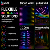 Guirlande de balles LED 3D RGB à haute luminosité OEM ODM, 35 mm, 50 mm, 24 V, GS8206, IP67, éclairage de rideau LED pour façade de bâtiment