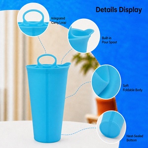 Gobelet d'eau pliable LUPU en TPU, récipient souple portable, logo personnalisé, bouteille d'eau réutilisable et pliable pour la randonnée, le camping et la course à pied - Product Image 2