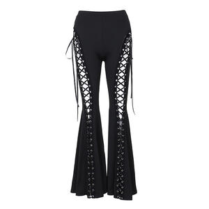 Nouveau Dark Street Style cors avec grand pantalon évasé mode européenne et américaine Spice Girls Sexy haute élastique pantalons femmes - Product Image 1