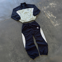 Ensemble survêtement streetwear personnalisé à logo, en nylon, avec échantillonnage rapide, comprenant des vestes et des pantalons en nylon réfléchissant 3M, et un coupe-vent léger