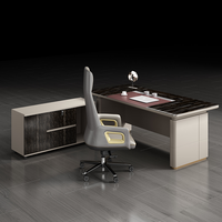 Mobilier commercial moderne et luxueux Bureau CEO BOSS Manager Bureau de direction en forme de L Table de travail avec tiroirs durables