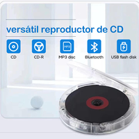 Lecteur CD portable transparent personnalisé en usine avec prise en charge de la clé USB, Bluetooth intégré et haut-parleur pour étudiants et usage domestique, en plastique