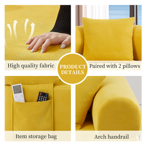 OE HOME Modern Three Seat Corner Sofa Set High-Density Foam Eco-Friendly Fabric Storage Curved Arms Wood Legs-Home Furniture - Product Image 5