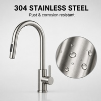 Robinet de cuisine intelligent avec capteur tactile, en acier inoxydable 304, avec douchette extractible en acier inoxydable